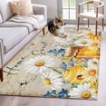thumbnail image 1 of Daisy Spring Floral 3'x5' Washable Rug, Farmhouse Botanical Bees Elegant Non-Slip Area Rugs for Entryway Kitchen Classroom, StainResistant Dorm Throw Carpet, Low Pile Soft Indoor Floor Mat, 1 of 9