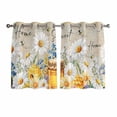 thumbnail image 1 of Daisy Spring Floral Kitchen Curtains Window Panels, Farmhouse Botanical Bees Elegant Insulated Window Treatment Curtain, Grommet Curtains for Bedroom/Living Room/Bathroom, 2 Piece 42"Wx45"L, 1 of 8