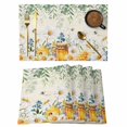 thumbnail image 1 of Daisy Spring Floral Placemats Set of 6, Farmhouse Botanical Green Leaves Placemats for Dining Table, Place Mats for Kitchen Tabletop, Waterproof Wipeable Dining Table Mats Set, 1 of 9