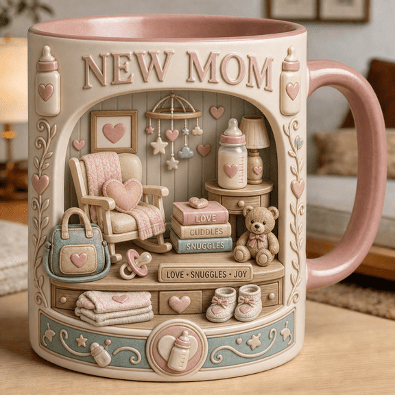 Daisy Stained Glass Ceramic Mug Personalized Name Cute Spring Floral Gift Mug