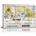 thumbnail image 1 of Daisy Sunflower Bathroom Wall Art Country Floral Butterflies Farmhouse Flower Pictures Bathroom Decor Canvas Painting Decorations Framed Artwork for Bathroom Living Room Kitchen Bedroom 16"x12", 1 of 5