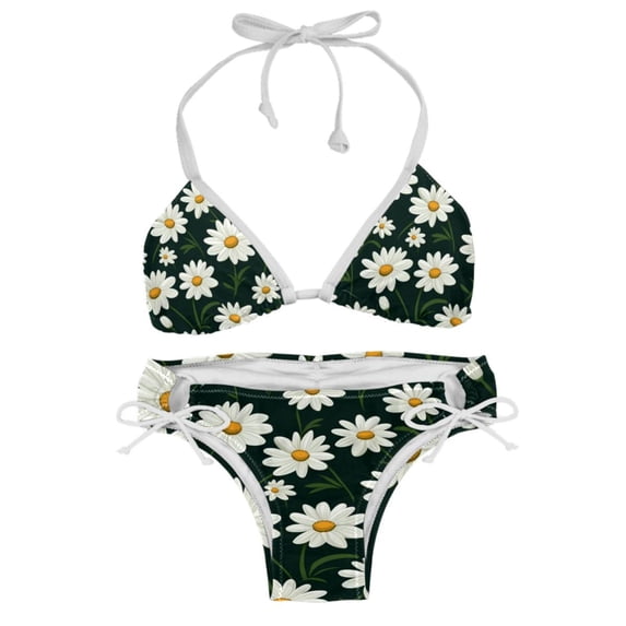 Daisy Swimsuit Bikini Set with Detachable Sponge and Adjustable Strap, Two-Pack, for Beach and Pool Parties