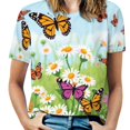 thumbnail image 1 of Daisy T-Shirt O Neck Oversize T-Shirts Short Sleeve Classic Tees Women Summer Graphic Tops, 1 of 5