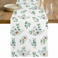 thumbnail image 1 of Daisy Table Runner 108 Inches Long Farmhouse Dress Scarves, Spring Eucalyptus Leaves Flowers Botanical Country Dining Tablerunner for Coffee Table/Kitchen Island/Party Décor, 13" x 108", 1 of 8