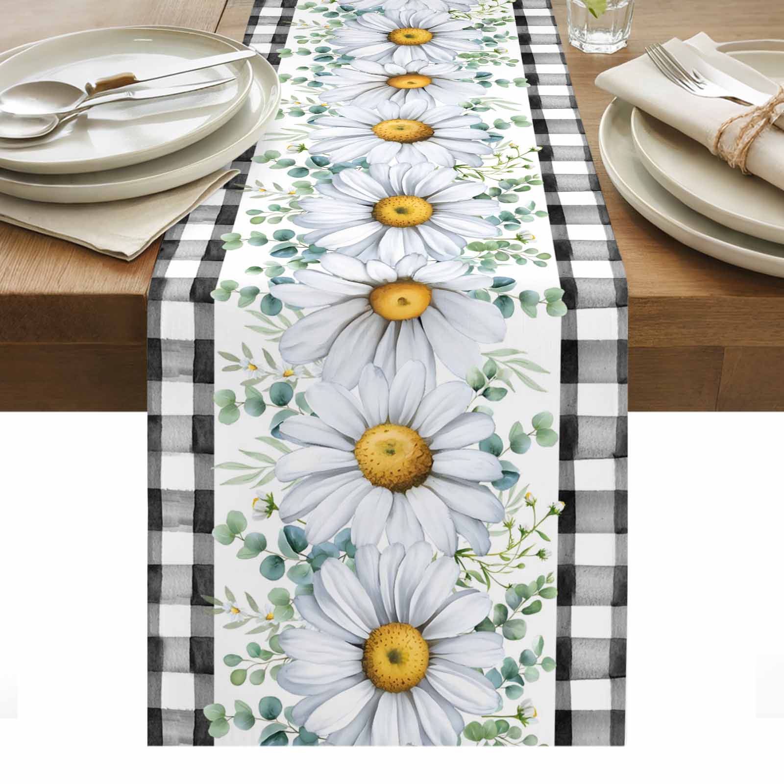 Daisy Table Runner - 70 Inch Long, Kitchen Dining Table Runner Dresser ...