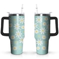 thumbnail image 1 of Daisy Teal 40 OZ Tumbler Cup with Lid and Straw for Water Iced Tea Coffee Smoothie and More, 1 of 7