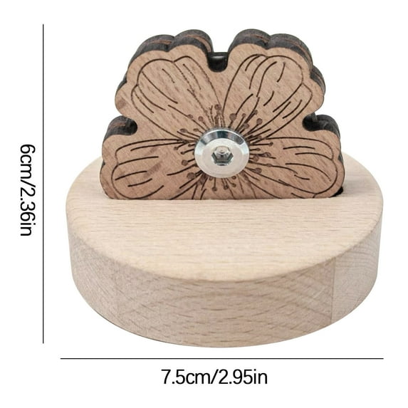 Daisy Thread Snip Cutters, Tabletop Blade Saver Yarn Cutter with Anti-Slip Stand Wooden Rotary Thread Cutting Tool Sewing Seam Supplies Quilting Notions