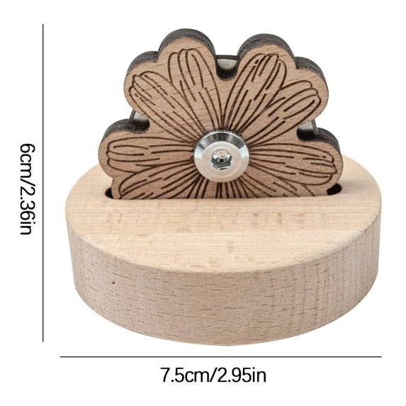 Daisy Thread Snip Cutters, Tabletop Blade Saver Yarn Cutter with Anti-Slip Stand Wooden Rotary Thread Cutting Tool Sewing Seam Supplies Quilting Notions