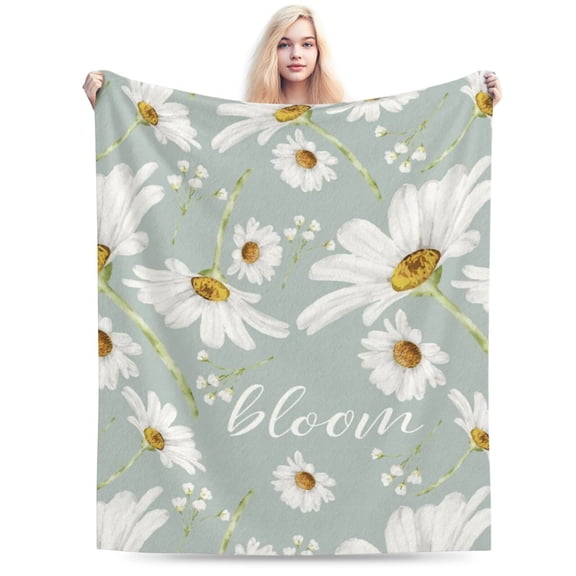 Daisy Throw Blanket White Floral Blanket Throw Blanket 50x40