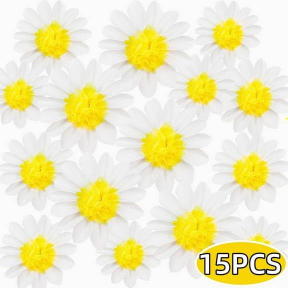 Daisy Tissue Paper Pom Poms Party Decorations Daisy Flower Yellow Wall Hanging
Birthday Bridal Baby Shower Wedding  Decor 8" 10" 12"Pack of 15