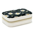 thumbnail image 1 of Daisy Velvet Portable Necklace Holder with Removable Compartment - Earring Organizer, Jewelry Boxes, Organizer Box - Gift, 1 of 7