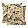 thumbnail image 1 of Daisy Velvet Throw Covers Pillow Inserts - Set of 2 Decorative Pillows with Unique Patterns for Home Decor, Couch, Bed - 16x16, 18x18, 20x20 Inches, 1 of 6