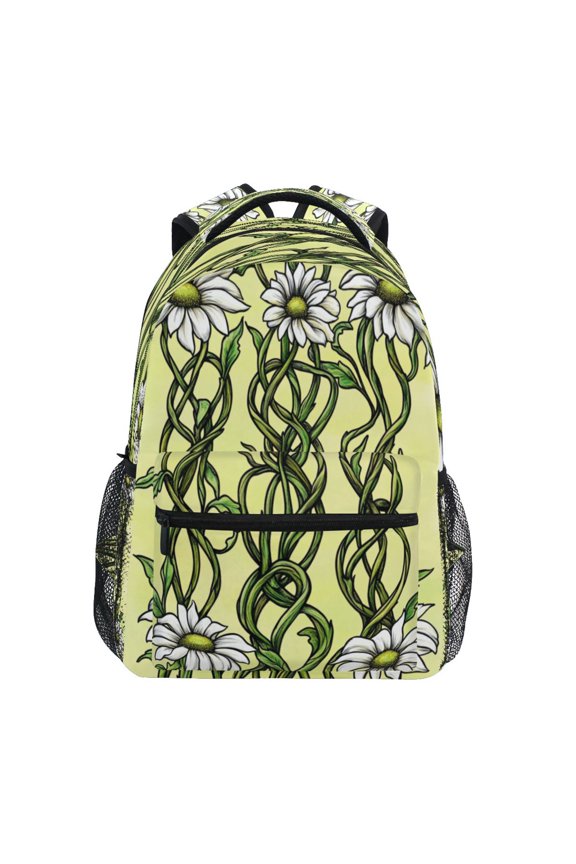 Daisy Vines Stylish Large Backpack 15L Self-Standing Durable Twill for School, Office and Travel Use