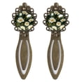 thumbnail image 1 of Daisy Vintage Copper-Colored Lace Bookmarks: Stainless Steel Book Accessories, Gift Set for Readers and Book Lovers, 1 of 5