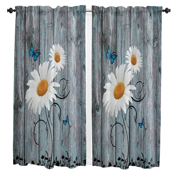 Daisy Waterdrop Wood Grain Curtains For Living Room Kitchen Curtain Bedroom Decorative Window Treatments Home Drapes