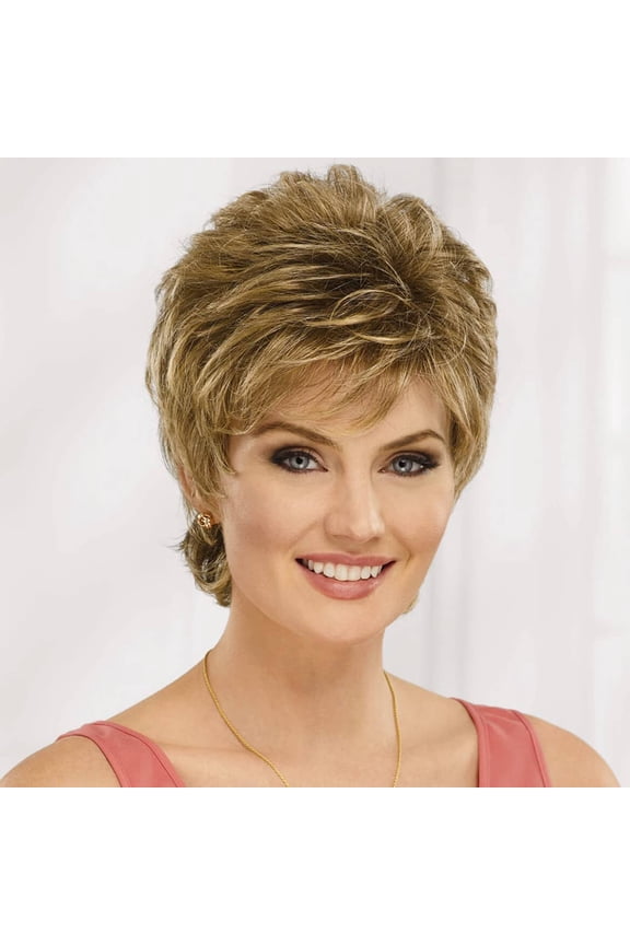 Daisy WhisperLite Wig by Paula Young - Updated Shag Wig with Flirty Fringe and Flattering Layers / Multi-Tonal Shades of Blonde, Silver, Brown and Red