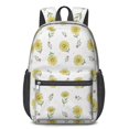 thumbnail image 1 of Daisy White Pattern 17" Waterproof Oxford School Backpacks for Teens, S-Shape Padded Straps, for School, Travel, Hiking, Camping, 1 of 5