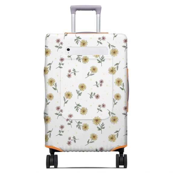 Daisy White Pattern Luggage Cover,Stretch Travel Baggage Protector with ...