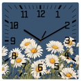 thumbnail image 1 of Daisy Wooden Wall Clock Silent Non Ticking, Spring Floral Summer Botanical Elegant Navy Blue Square Wall Clocks Battery Operated, Decor Clock for Home Office, Living Room, Kitchen, 12 Inch, 1 of 9
