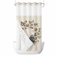 thumbnail image 1 of Daisy Wreath No Hooks Shower Curtain with Snap-in Liner Spring Retro Black White BowWatercolor Flower Floral Shower Curtains for Bathroom, Waterproof, Easy Install, Washable 54"x78", 1 of 9