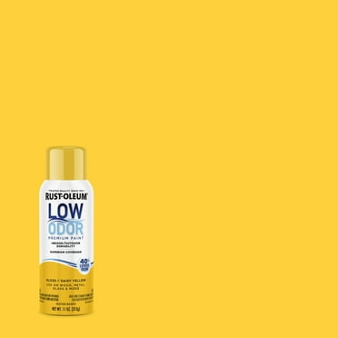 Daisy Yellow, Rust-Oleum Low Odor Premium Gloss Spray Paint- 11 oz, 6 Pack
