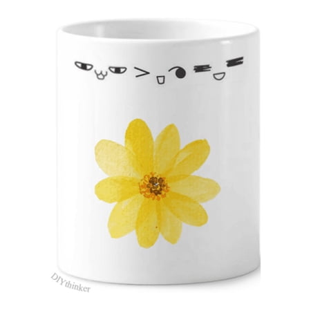 Daisy Yellow Watercolor Art Deco Fashion Toothbrush Mug Cup Cartoon Lovely Pen Holder