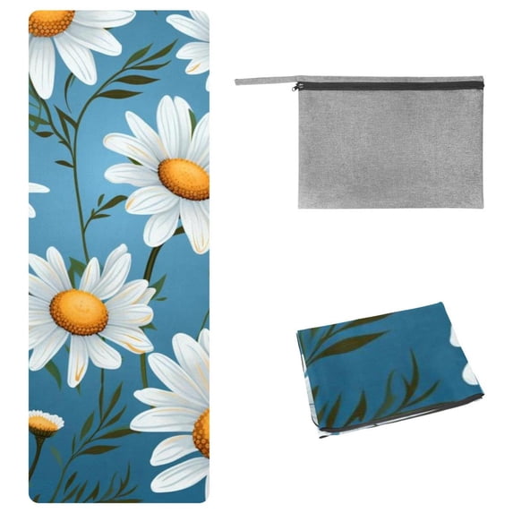 Daisy Yoga Towel, Storage Bag, 72.8"x26.8" - Suitable for Yoga, Pilates, Fitness, Gym Towel, Yoga Mat Towel, Yoga Blankets Included
