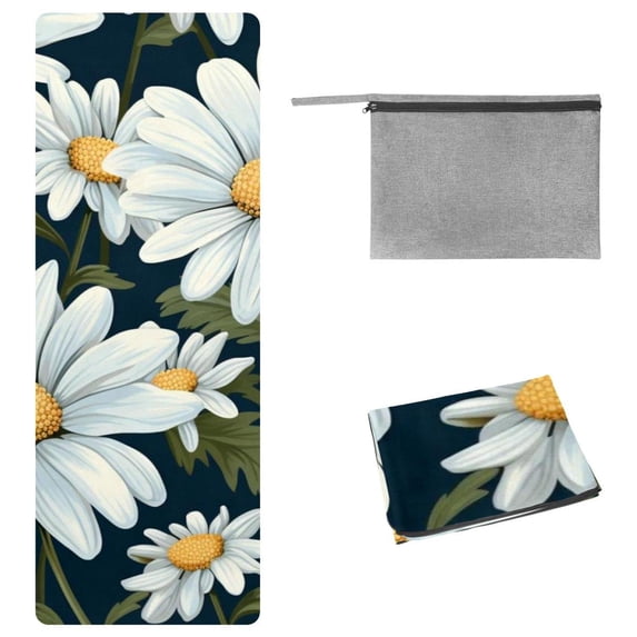Daisy Yoga Towel with Storage Bag, 72.8"x26.8", Suitable for Yoga, Pilates, Fitness, etc. - Yoga Towels, Yoga Blankets, Gym Towel