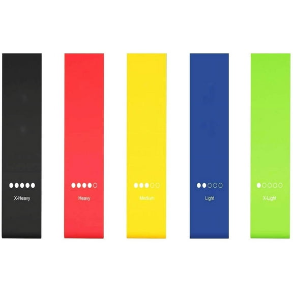 Daisy Yoga Workout Bands Kit Including 5 Resistance Bands and a Carrying Bag