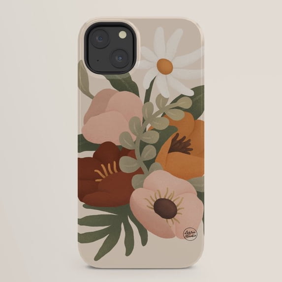 Pink Daisy Print Daisy and Poppy Floral Tough Case for Apple iPhone 11-17 Series ...