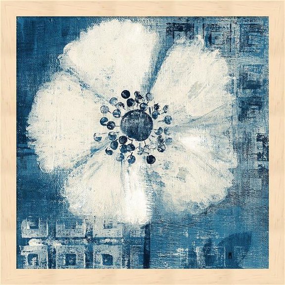 Daisy for Barbara Blue Crop by Studio Mousseau, Framed Wall Art, 13.25W x 13.25H