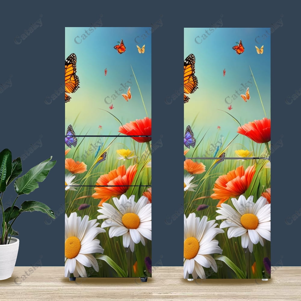 48PCS Daisy Stickers, Girls Bedroom Accessories, Self-Adhesive Flower