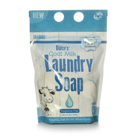 B&N All Natural at Home, Daisy's Goat Milk Laundry Soap, Fragrance Free, 96 Loads, 48 Ounce (BN-PD9603-06)