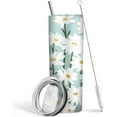 thumbnail image 1 of DaisyTumbler 20 oz Travel Coffee Mug Daisy Skinny Tumblers with Lid and Straw Stainless Steel Insulated Coffee Cups Gift for Daisy lover, 1 of 6