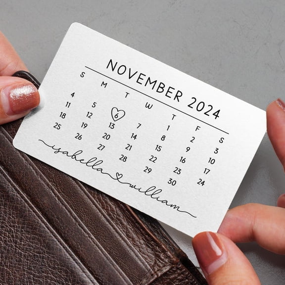 Daisyco Gifts Custom Calendar Metal Wallet Card Personalized Special Date Aluminum Anniversary Gift For Boyfriend