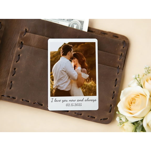 Daisyco Gifts Custom Photo Aluminum Wallet Card Personalized Picture Keepsake Anniversary Gift