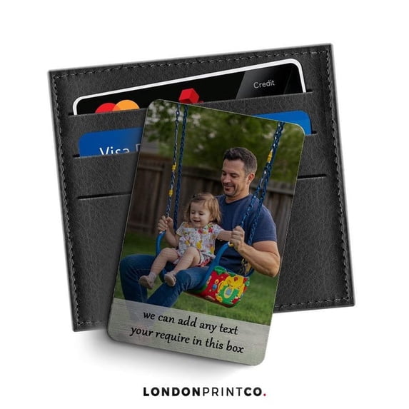 Daisyco Gifts Custom Photo Aluminum Wallet Purse Card Personalized Metal Keepsake For Husband Wife Dad Mum
