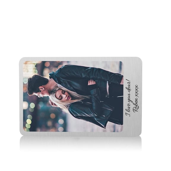 Daisyco Gifts Personalized Metal Wallet Card with Picture, Custom Photo Engraved Insert for Husband Dad