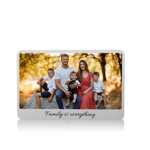 Daisyco Gifts Personalized Metal Wallet Card with Picture, Custom Photo Text Engraved Insert for Husband Dad