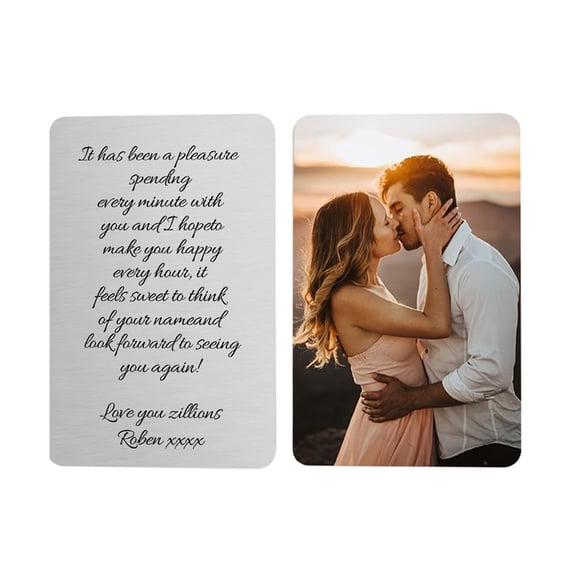 Daisyco Gifts Personalized Metal Wallet Card with Picture, Custom Photo Text Engraved Insert
