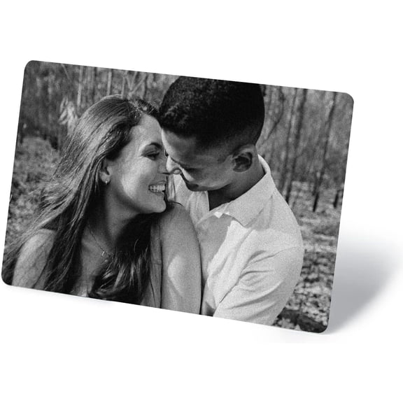 Daisyco Gifts Personalized Metal Wallet Photo Card, Double Sided Custom Engraved Text Message Gift