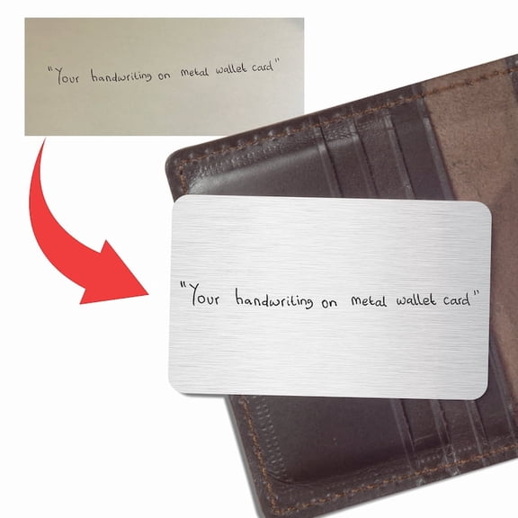 Daisyco Gifts Personalized Own Handwriting Metal Wallet Card Custom Handwritten Message Aluminum Gift