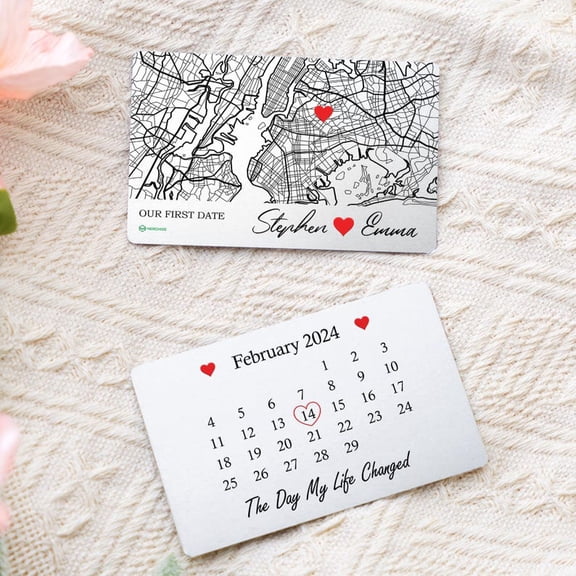 Daisyco Gifts Personalized Photo And Message Metal Wallet Card Custom Aluminum Keepsake Gift For Couples
