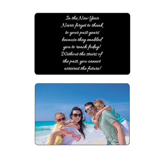 Daisyco Gifts Personalized Picture and Text Wallet Metal Card, Custom Color Print Anniversary Love Note