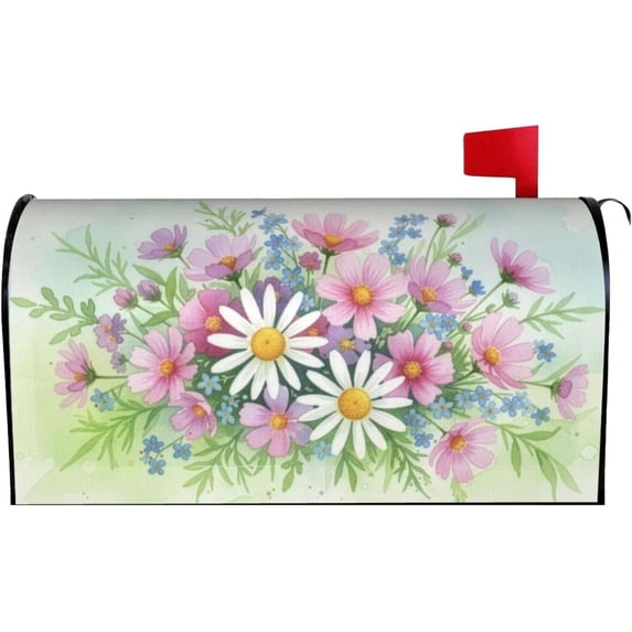 Daisys Waterproof Mail Cover Magnetic Mailbox Wraps Beautiful Flowers ...