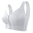 thumbnail image 1 of Daisyy Bras for Women No Underwire Emily Front Button Fall Seniors Bralette Snap Closing Plus Size Women's Lace Bras - White,52, 1 of 5
