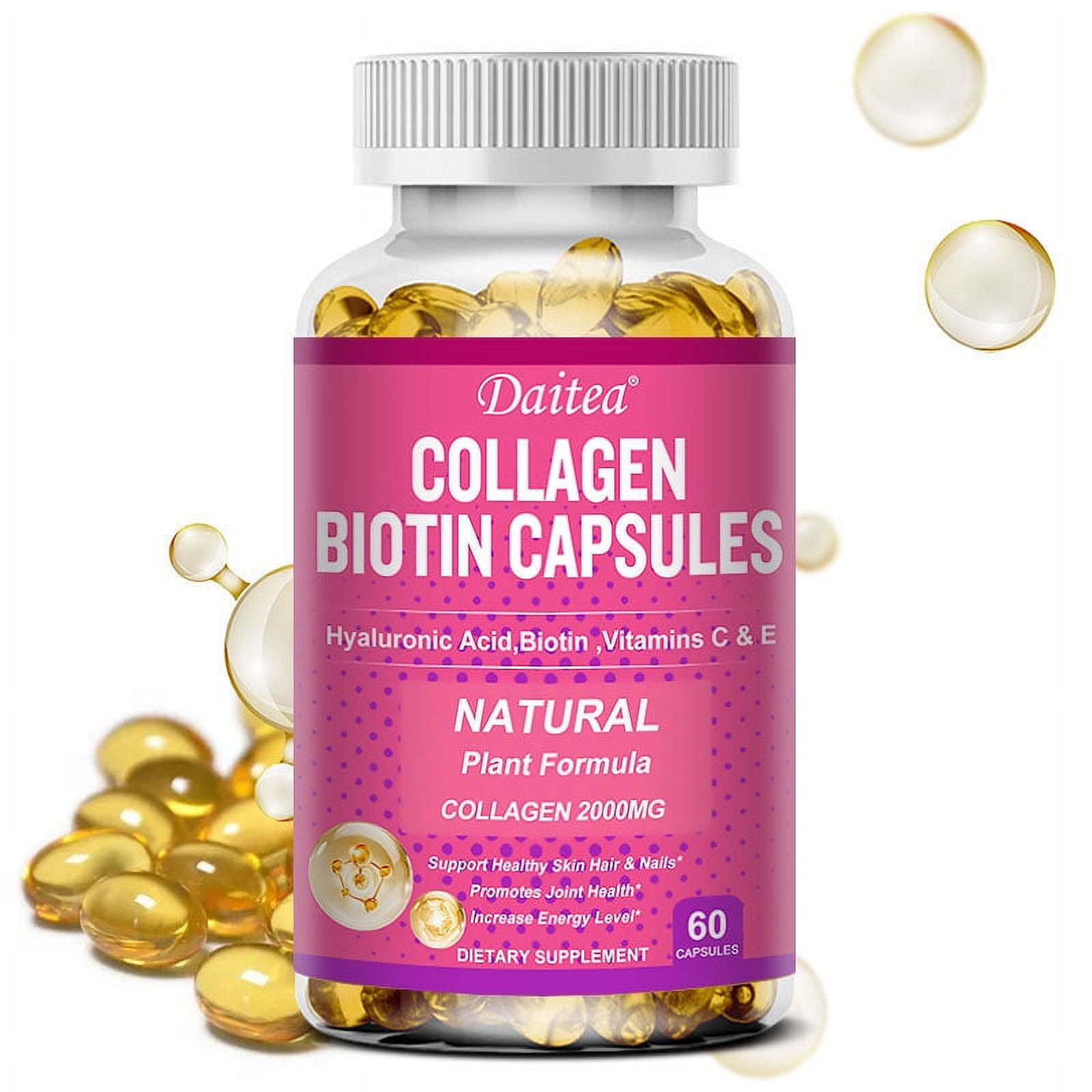 Daitea 2000MG Collagen Biotin Capsules - Contains Vitamins C & E ...