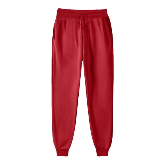 Daivo Cinch Bottom Sweatpants for Women High Waist Elastic Drawstring Fall Fleece Warm Workout Jogger Pants with Pockets(X-Large,Wine)