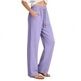 thumbnail image 1 of Daivo Track Pants Women Lightweight Quick Dry Workout Running Drawstring High Waist Straight Leg Breathable Athletic Pant with Pocket(Small,Purple), 1 of 6