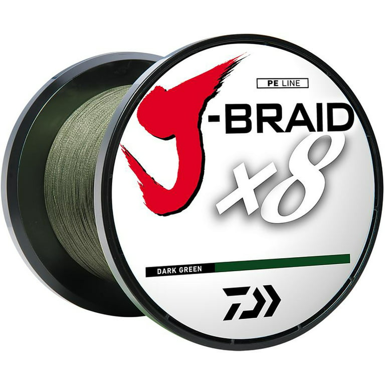 Daiwa 150 Yard J-Braid X8 Braided Fishing Line - 15 lb. Test - Dark Green